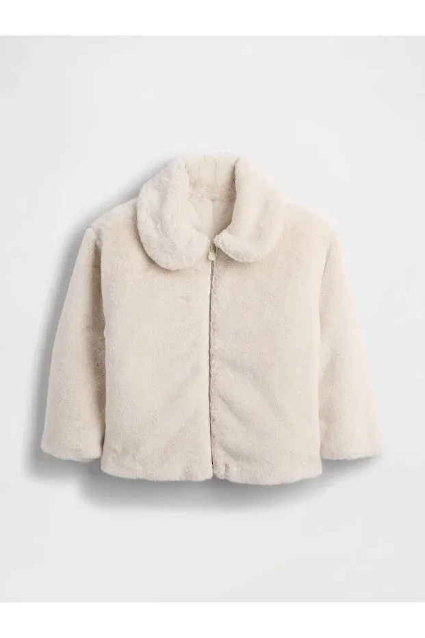 Детское пальто для девочек из искусственного меха Gap, Off White