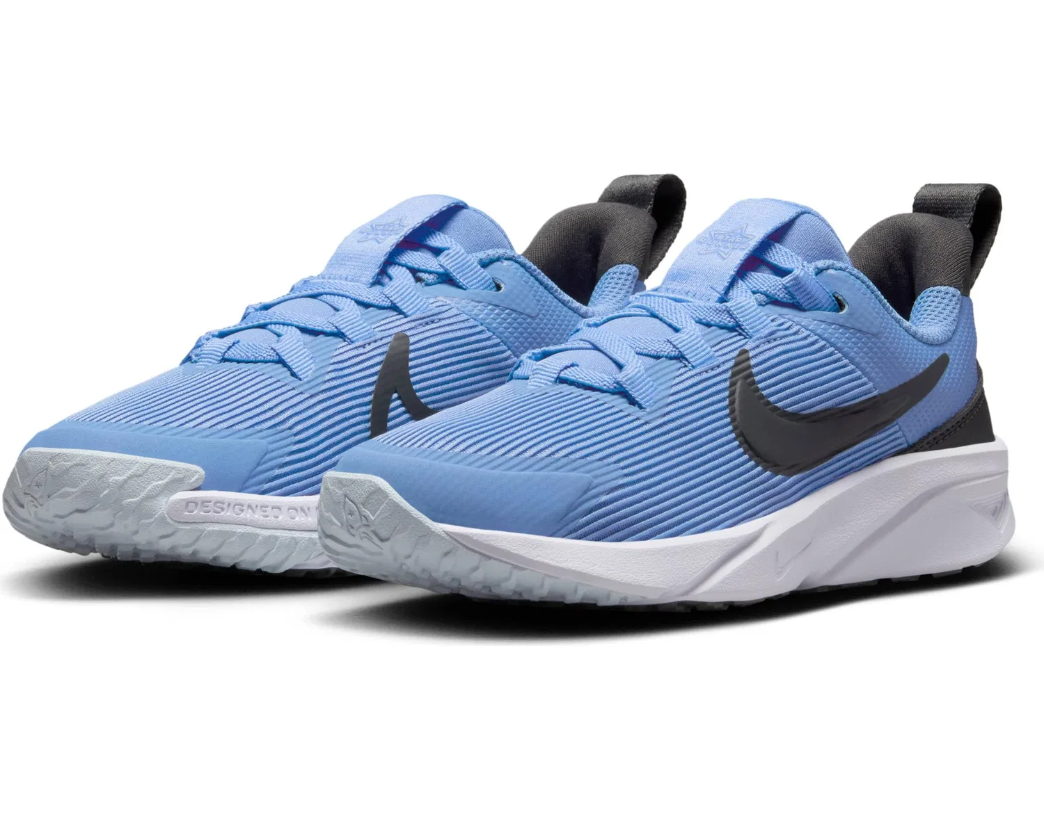 Детские кроссовки для мальчиков с длинным шнурком NIKE Star Runner 4 NIKE, Blue Beyond Anthracite Blue Tint White — фото 2