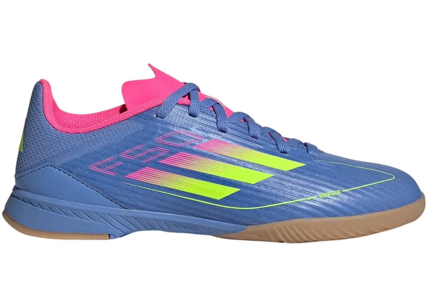 Детские кроссовки для футбола Adidas F50 League Indoor, Blue Fusion Lucid Lemon Lucid Pink