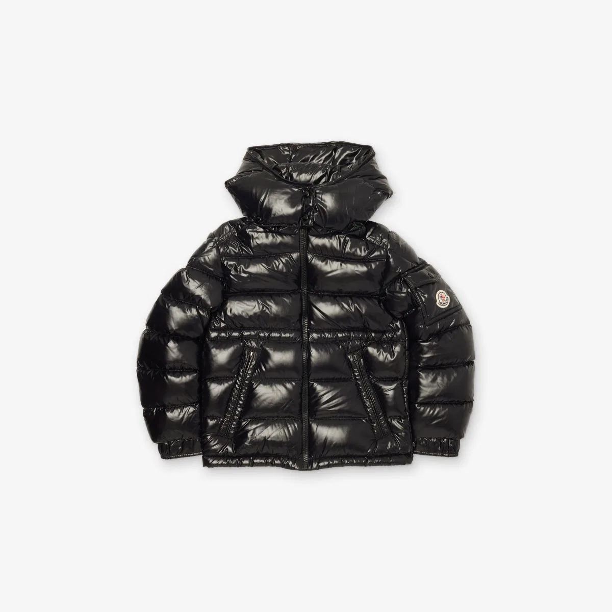 Пуховая нейлоновая куртка с капюшоном Maire, возраст 4-14 лет Moncler, черный