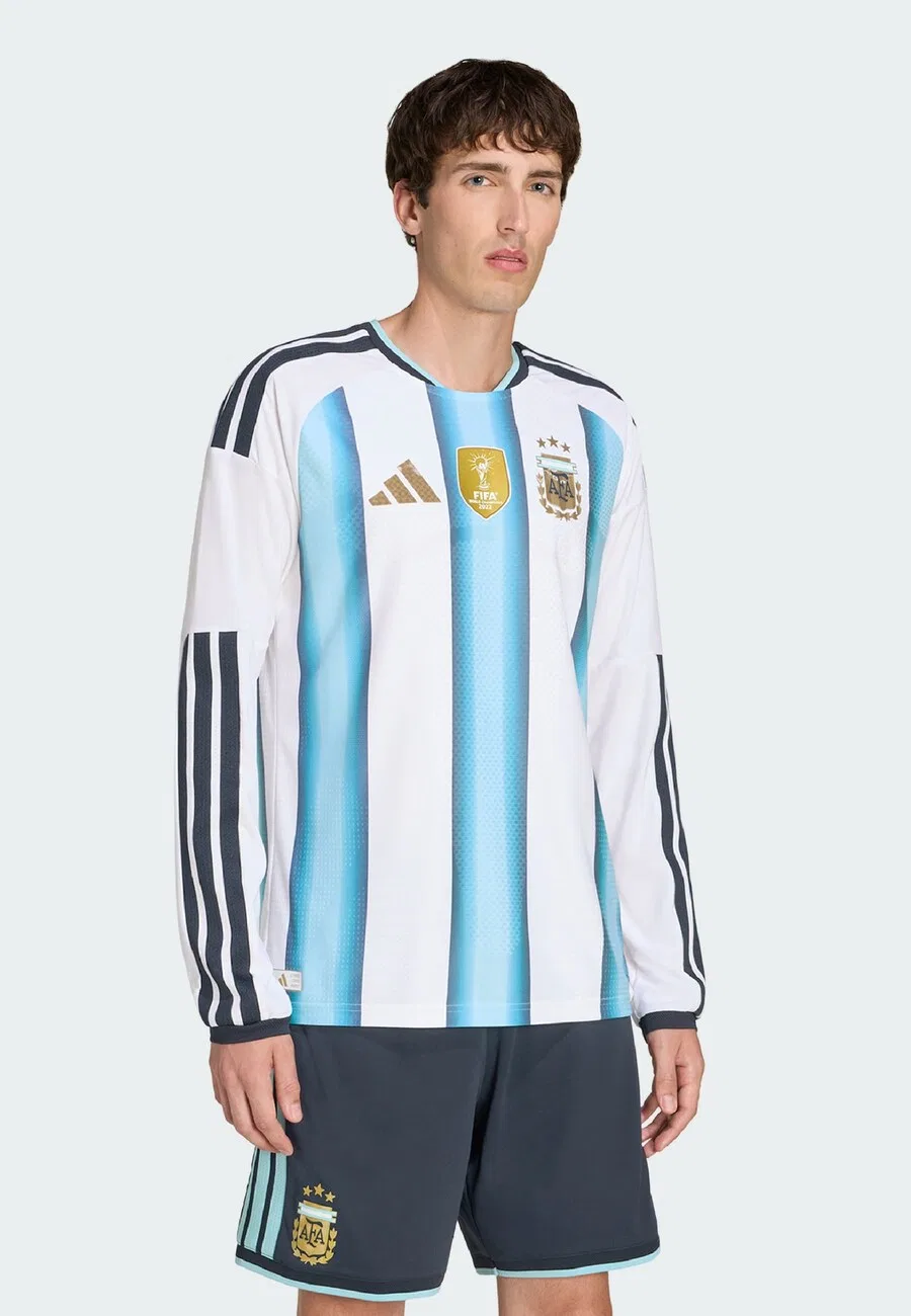 Футболка ADIDAS PERFORMANCE 'Argentina 26 Home Authentic Long Sleeve' белого цвета — фото 3