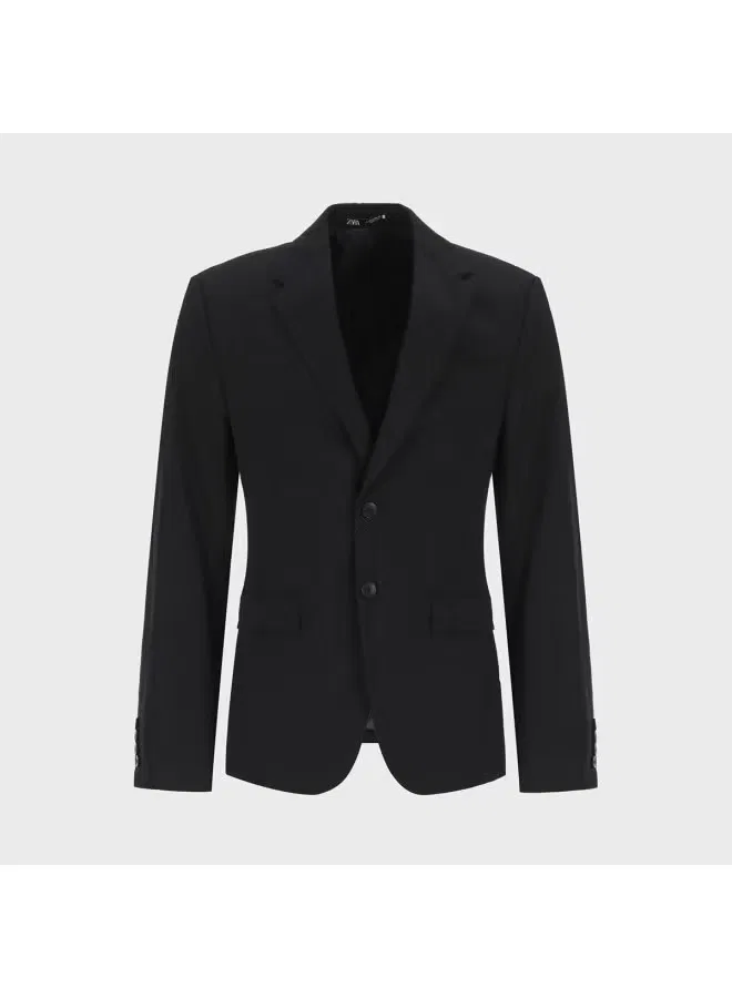 Костюм классический с плечевыми накладками Zara, черный — фото 2
