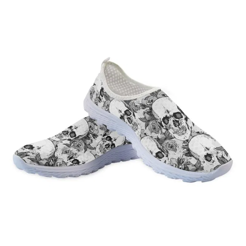 Детские кроссовки для девочек с принтом Flower Skulls Garronmavis, Retro Flower Skulls — фото 4