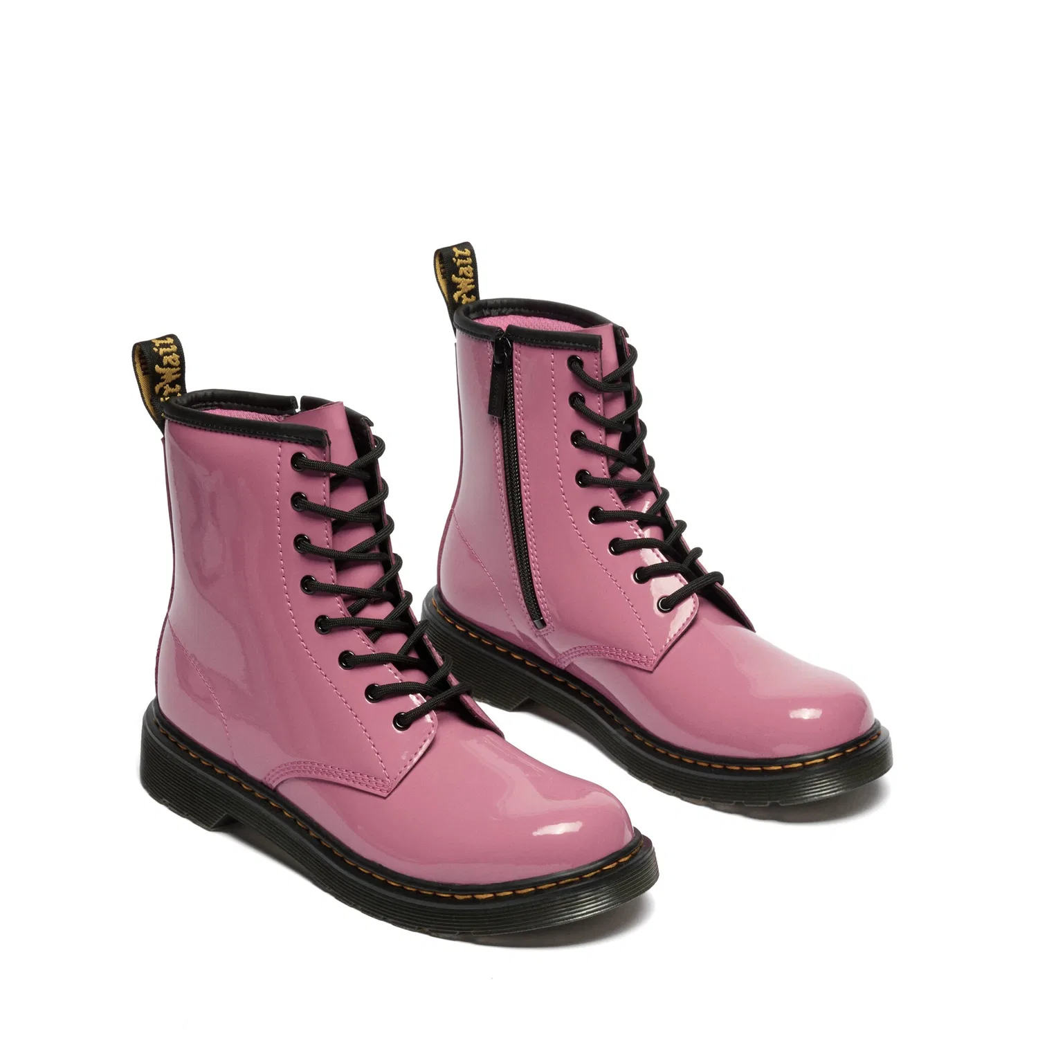Детские ботинки Dr. Martens 1460, на шнуровке, лакированная кожа, Pink — фото 3