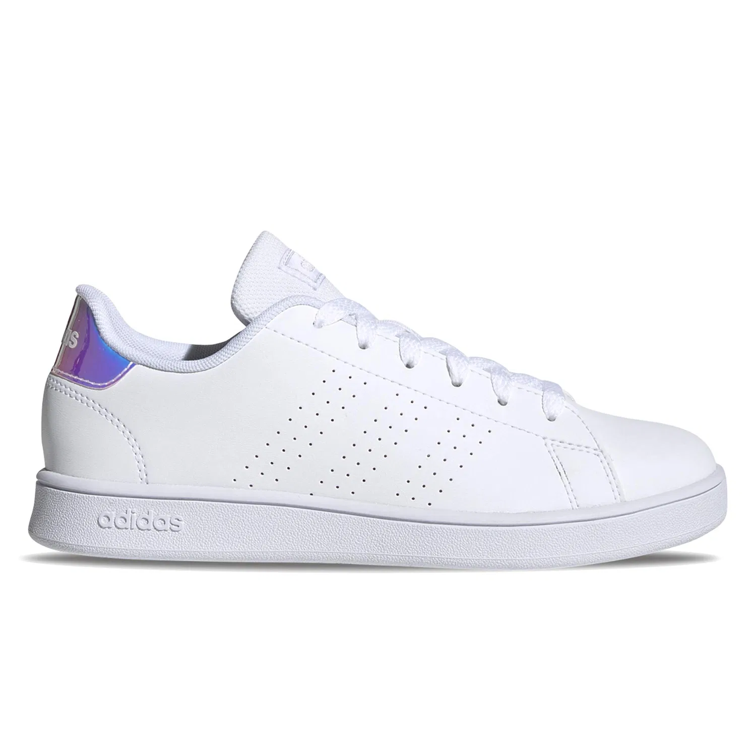 Детские теннисные туфли с кроссовками Advantage K Adidas, Cloud White Silver Metallic — фото 2