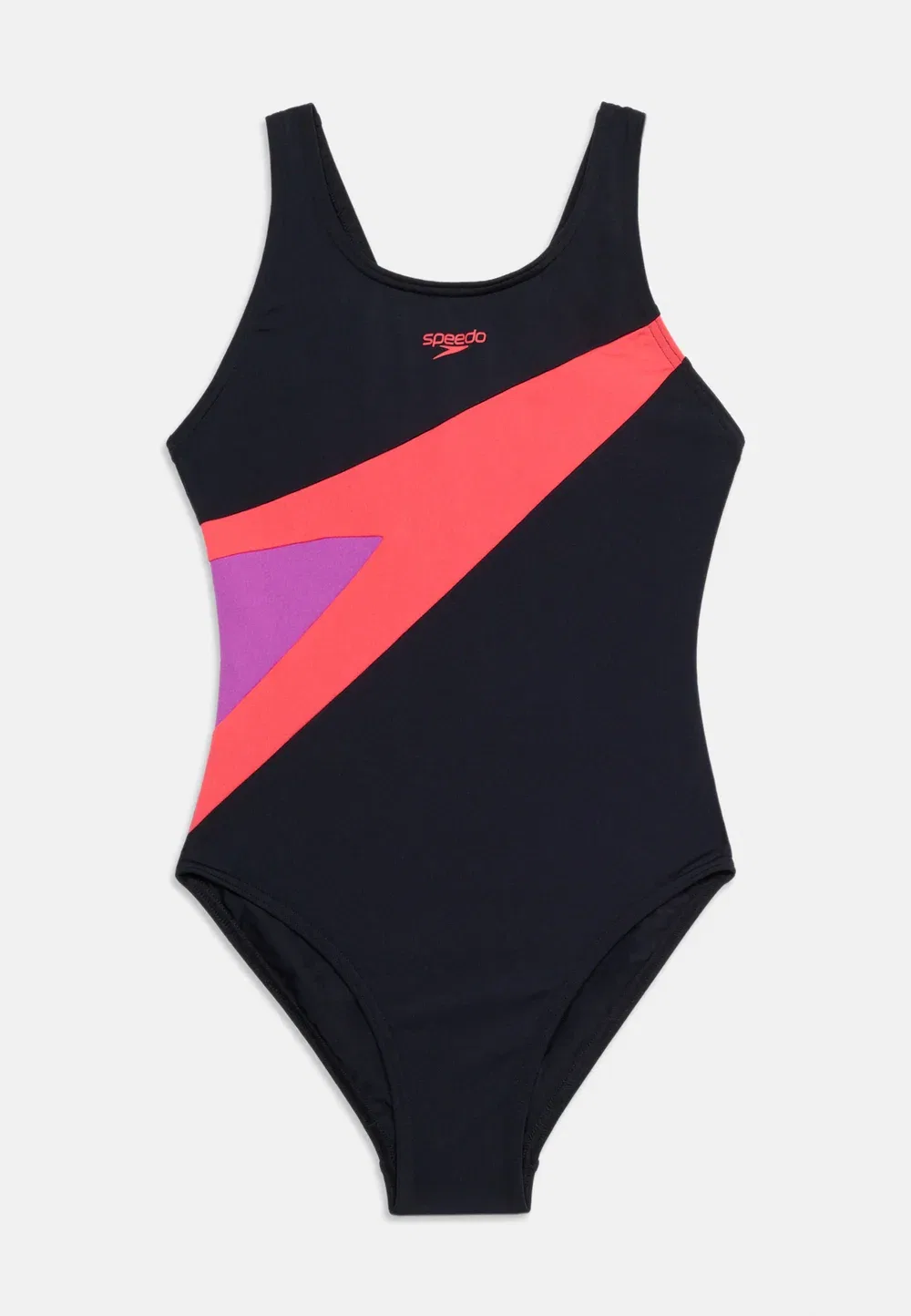 Купальник Hyperboom с открытой спиной Speedo, Anthracite/Post It Pink/Neon Jelly