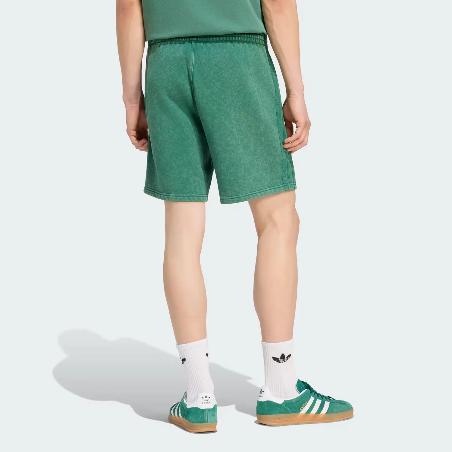 Мужские шорты из флиса Trefoil Essentials Washed Adidas Originals, темно-зеленый — фото 2
