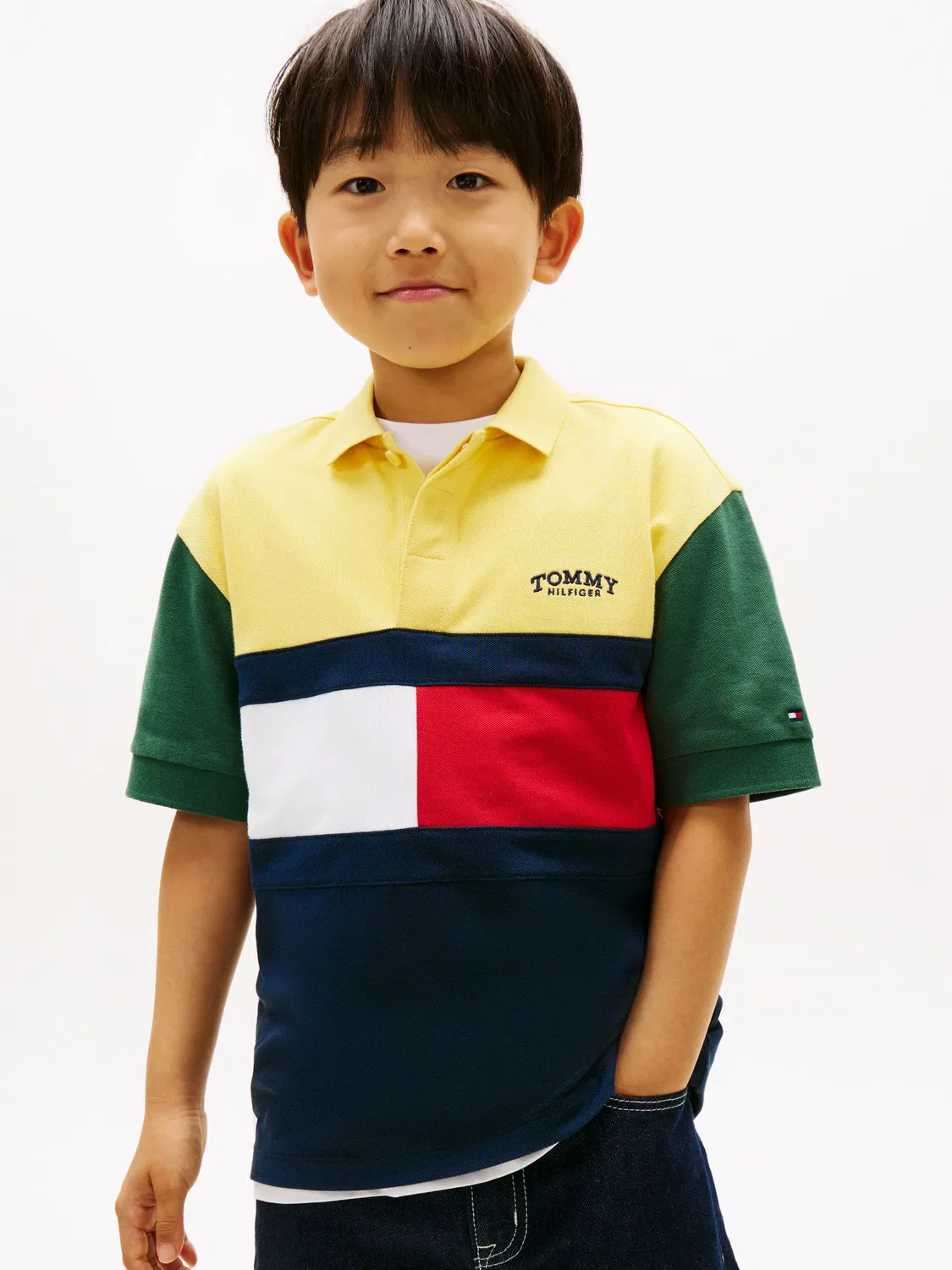 Детское поло для мальчиков с принтом Corporativo Tommy Hilfiger, Yellow