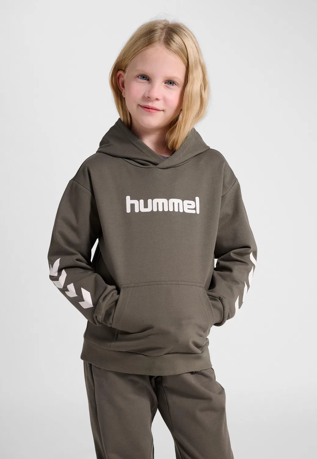 Детское худи с принтом Hmljr Logo Hummel, Schwarz