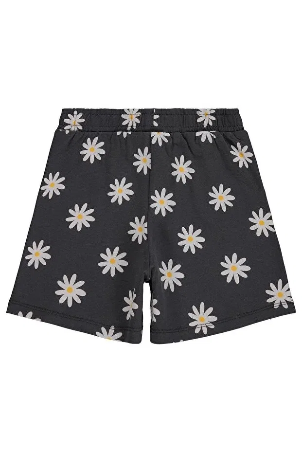 Детские шорты для девочек с принтом Daisy Civil Girls, Anthracite — фото 2