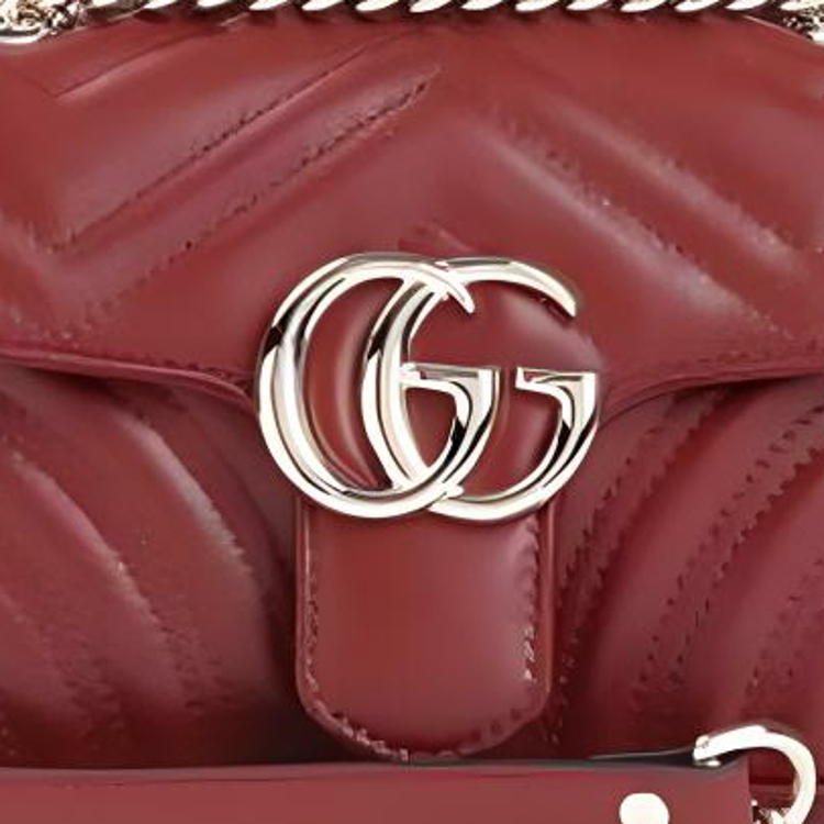 Женская сумка Gucci GG Marmont через плечо, бордовая — фото 4