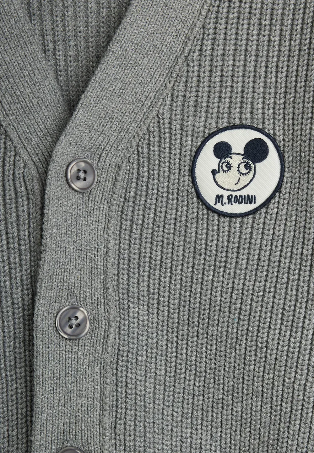 Вязаный кардиган крупной вязки Ritzratz patch - кардиган Mini Rodini, Grey — фото 3