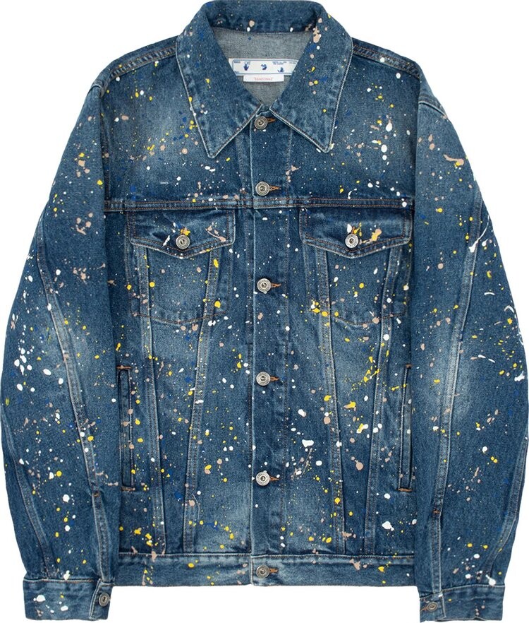 

Куртка Off-White Paint Skate Denim Jacket 'Blue', синий