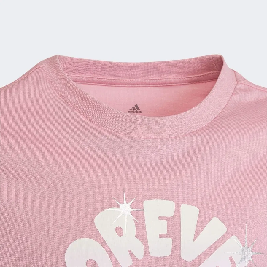 Женская футболка с металлическим принтом Glam Graphic Tee adidas, Розовый — фото 3