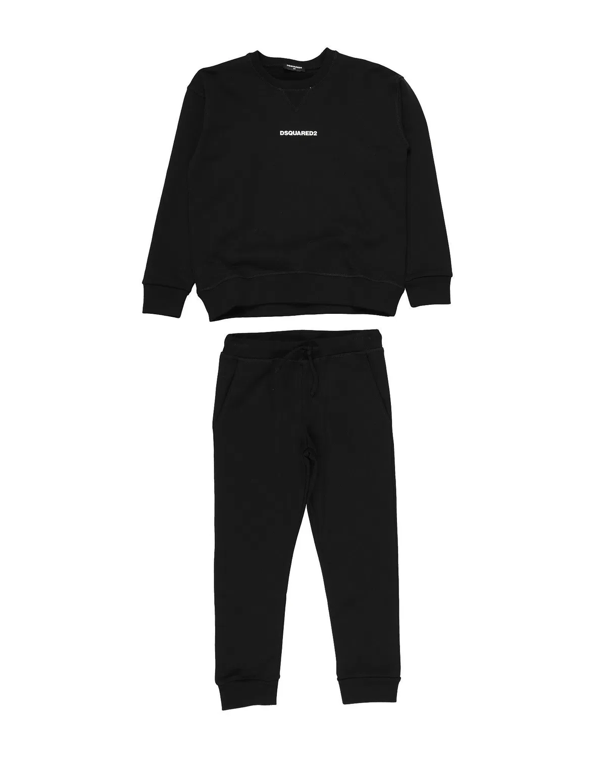 Спортивный костюм из французского терри с принтом Dsquared2, черный