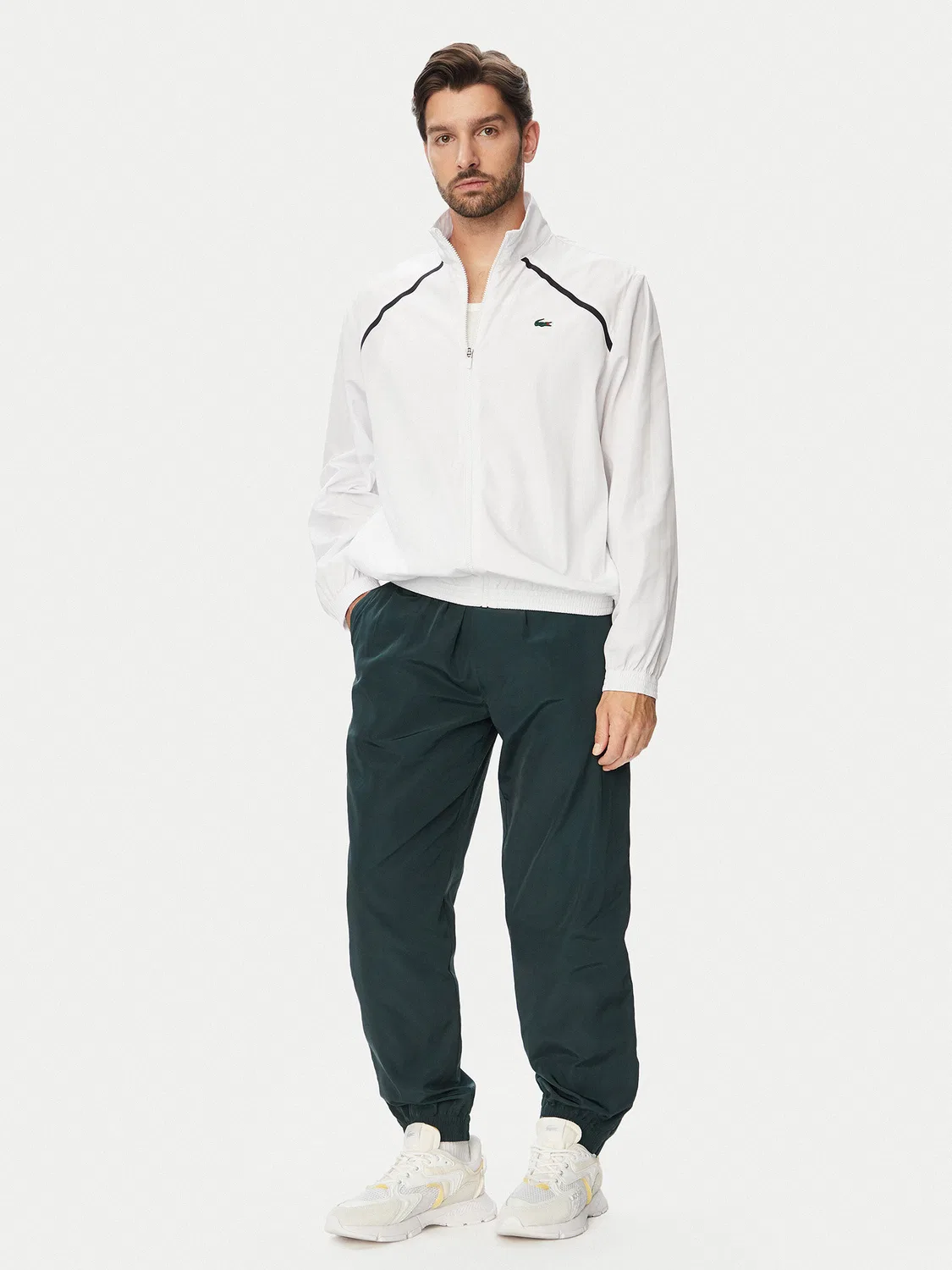 Мужской спортивный костюм стандартного кроя Lacoste, темно-зеленый