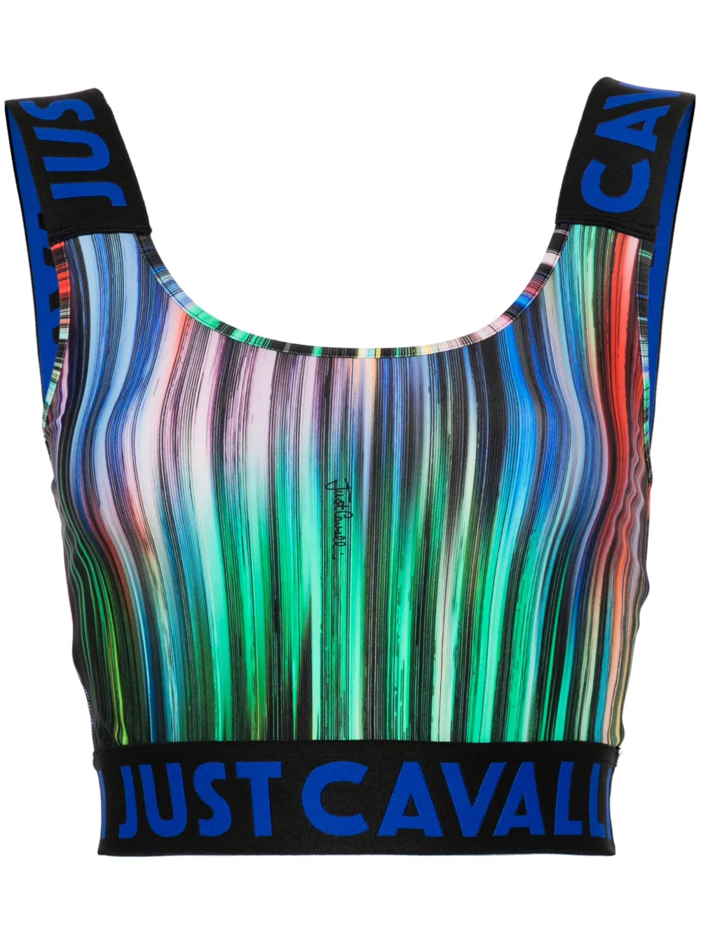 

Укороченный топ с узором икат Just Cavalli, синий