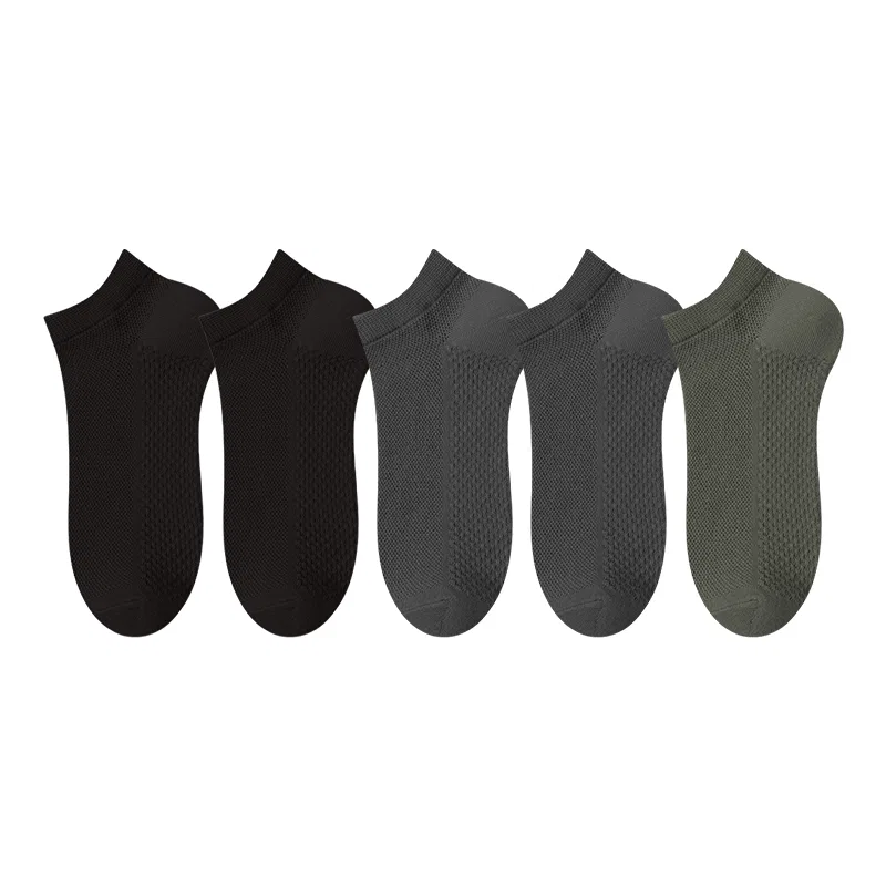 Детские носки-невидимки 5 пар, набор, Black/Dark Gray/Army Green PLANDOO