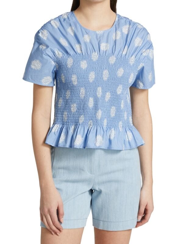 

Топ Baum und Pferdgarten Modern Mynowa из присборенного хлопка, blue flower