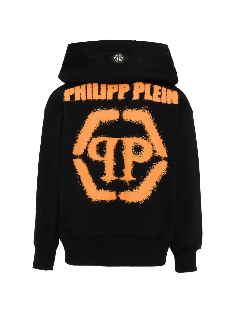 Худи на молнии с логотипом Philipp Plein Junior, черный — фото 2