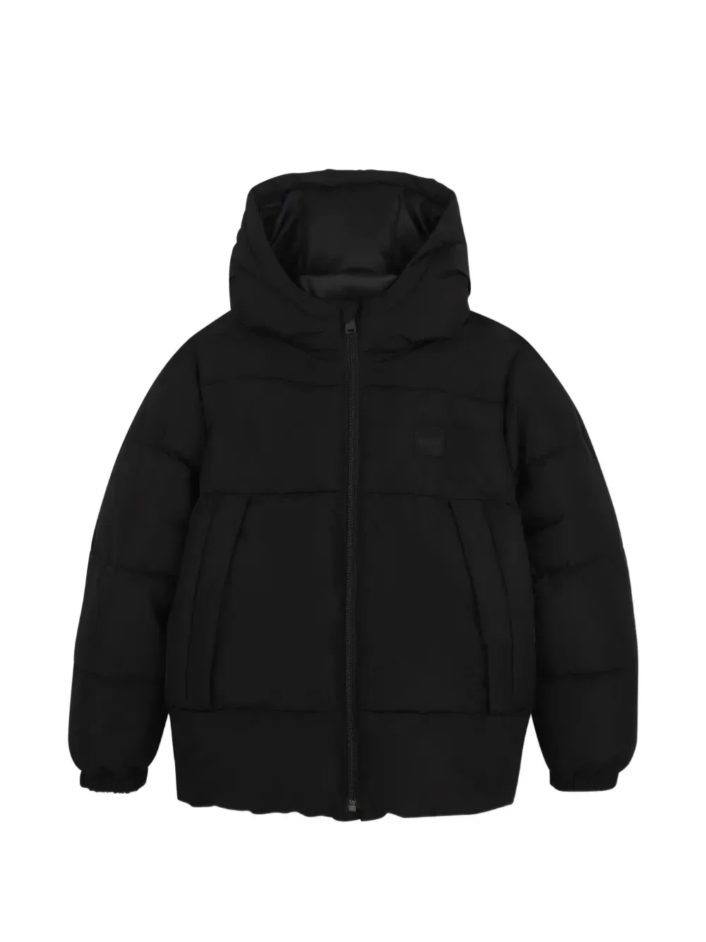 Пуховик с капюшоном Boss Kidswear, черный