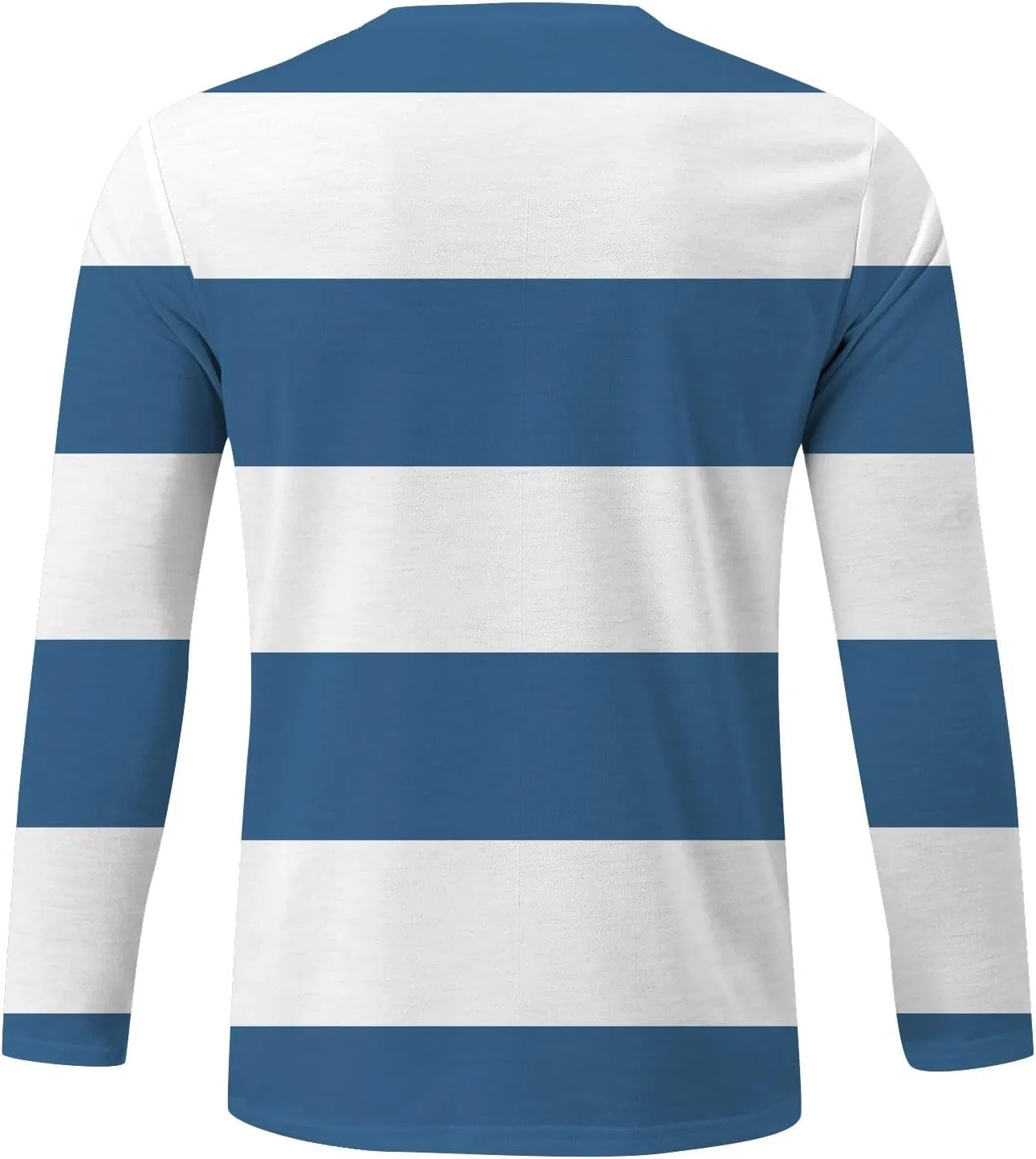 Мужская свободная футболка с длинным рукавом Orange Striped, Blue — фото 4
