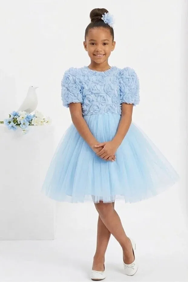 Детское платье для девочек с принтом Luvia Mnk Baby&Kids, Blue — фото 2
