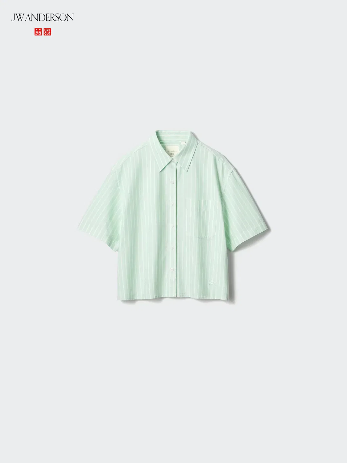 Рубашка Uniqlo, прямого кроя, в полоску, зеленый — фото 3