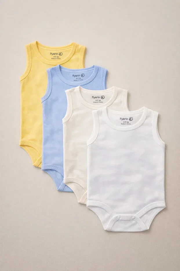 Детское боди для новорожденных хлопковое набор 4 шт Efu Baby, Multicolored