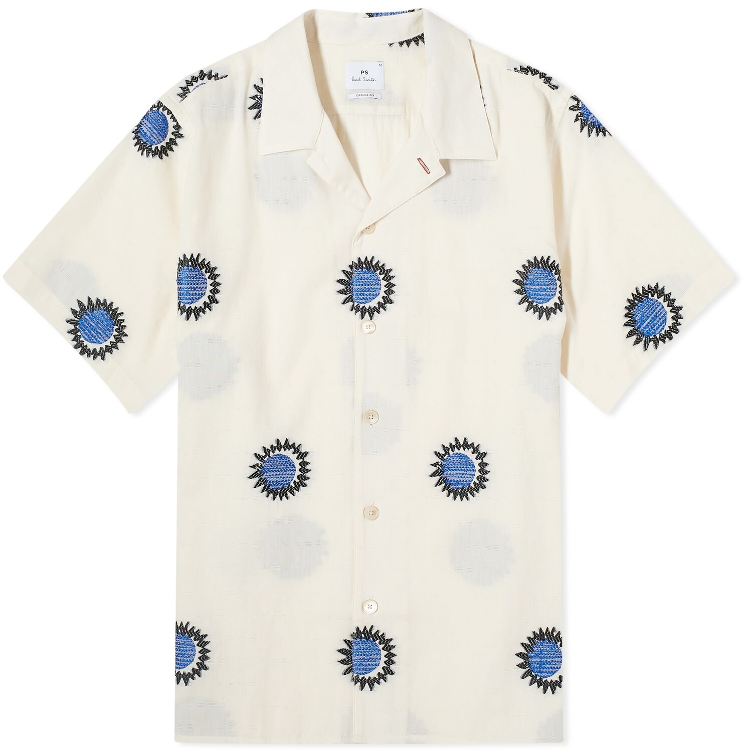 

Рубашка с коротким рукавом Paul Smith Embroidered Vacation Shirt, синий