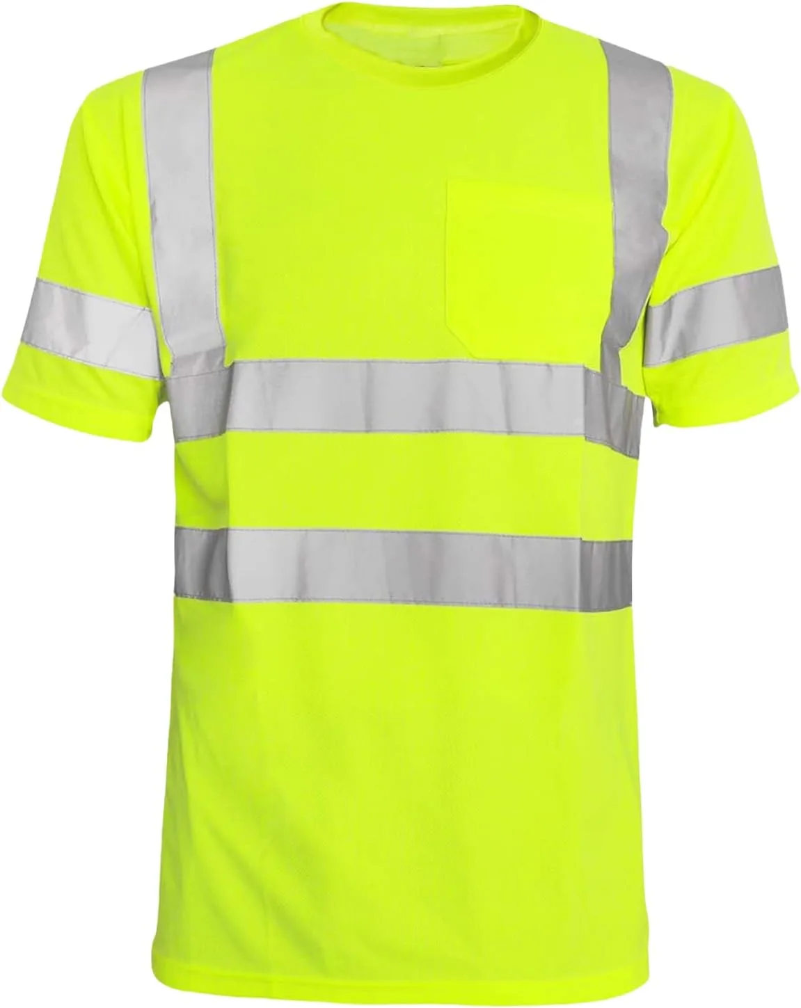 Мужская футболка Hi Vis с коротким рукавом и круглым вырезом, светоотражающая для безопасности