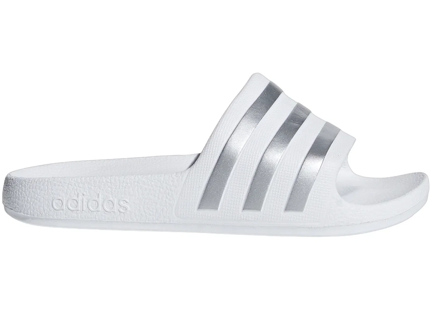Детские шлепанцы с ремешком Adidas Adilette Aqua Slides, Cloud White Silver Metallic
