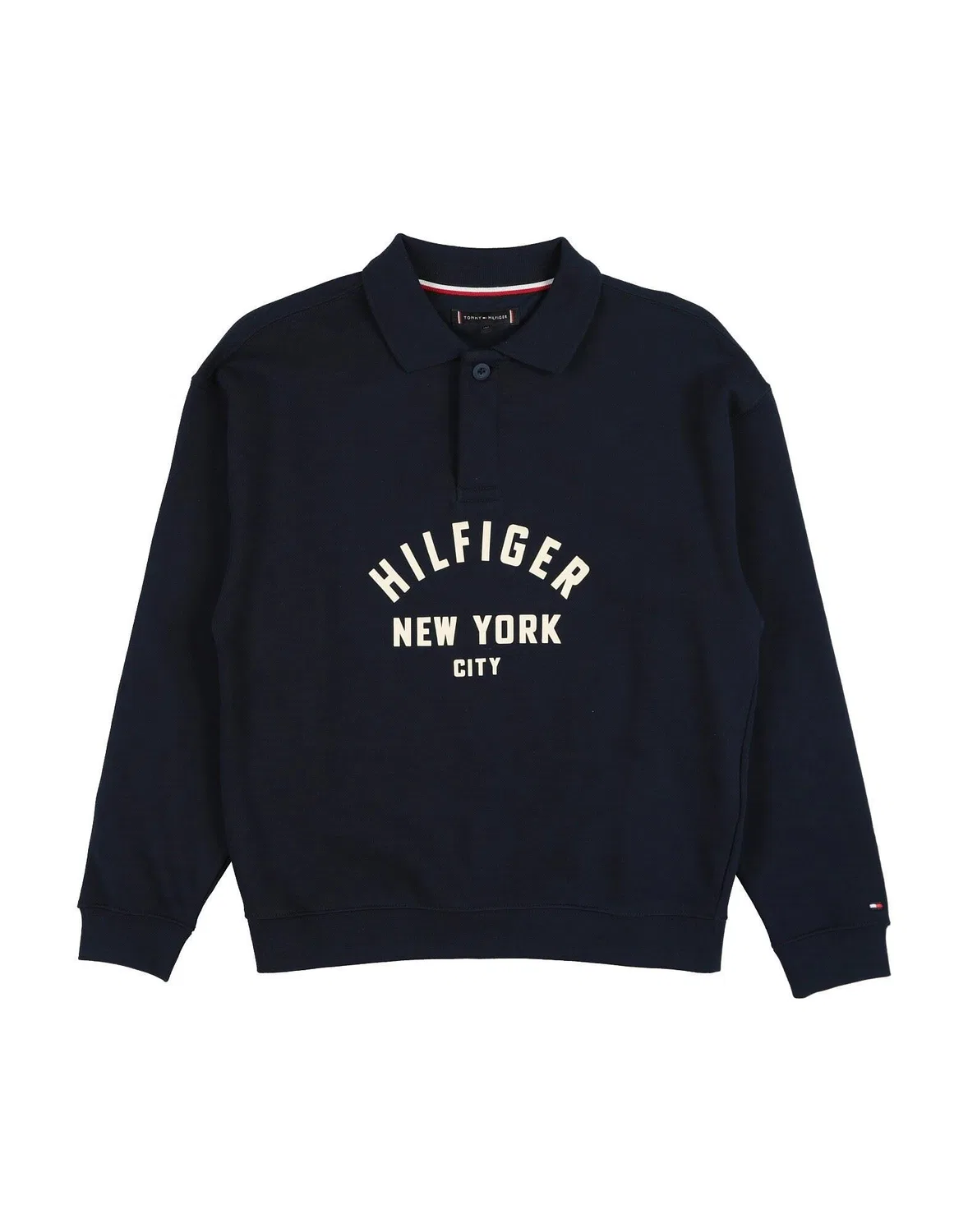 Свитшот из французского терье с принтом Tommy Hilfiger, темно-синий