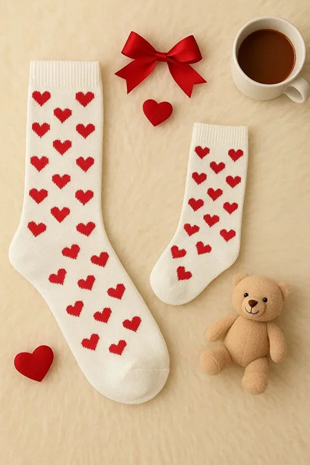 Детские носки для девочек с рисунком сердечек Panowill Design, Heart — фото 4