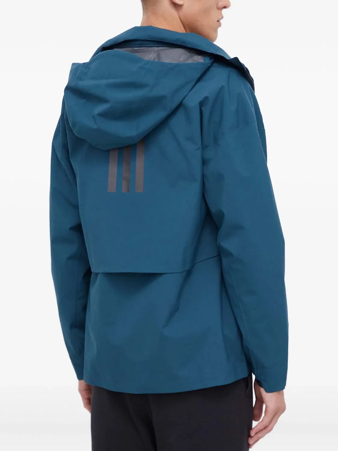 Куртка с капюшоном и логотипом Adidas, морская волна — фото 4