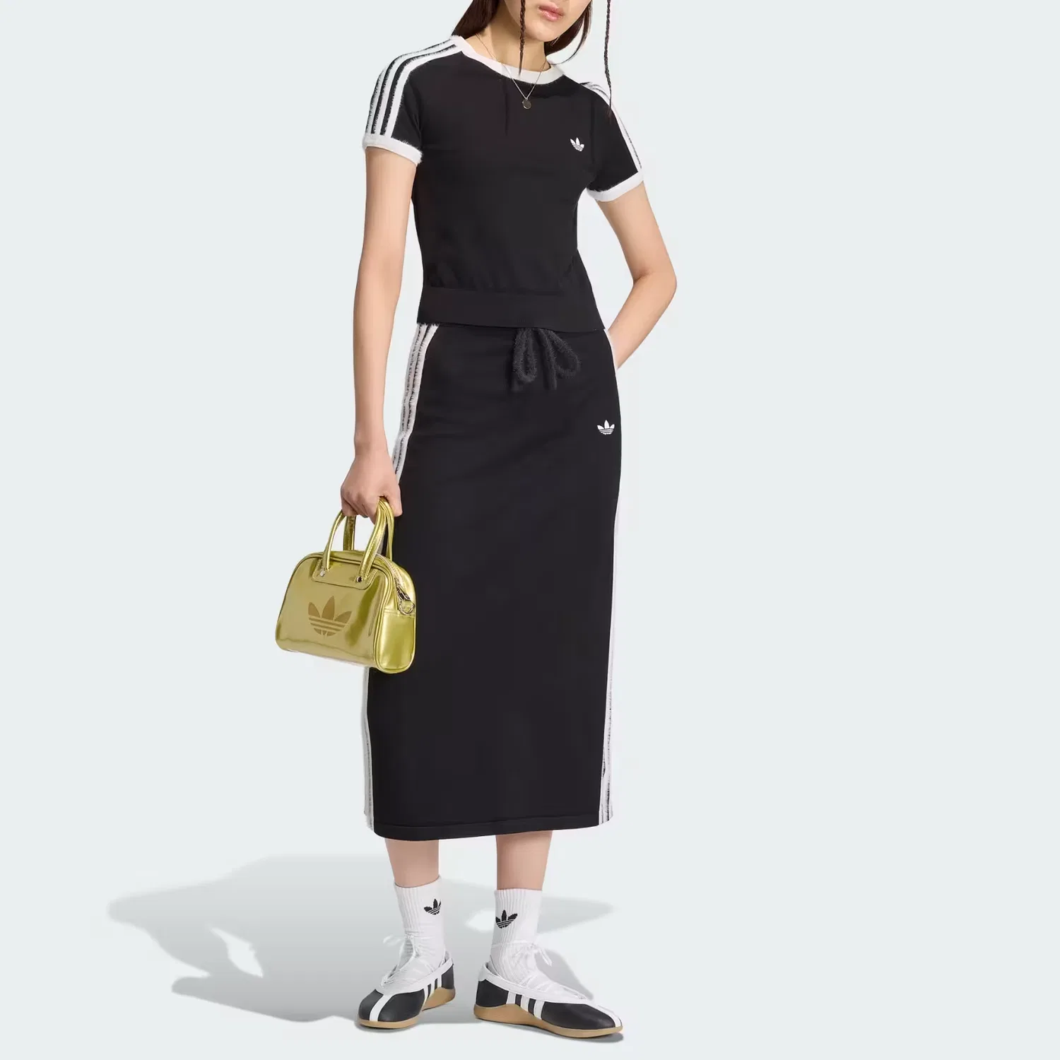 Футболка с круглым вырезом, Adidas Originals, Black/White — фото 3