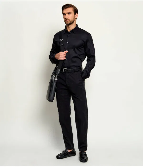 Мужская рубашка с длинным рукавом Emporio Armani, черный — фото 2