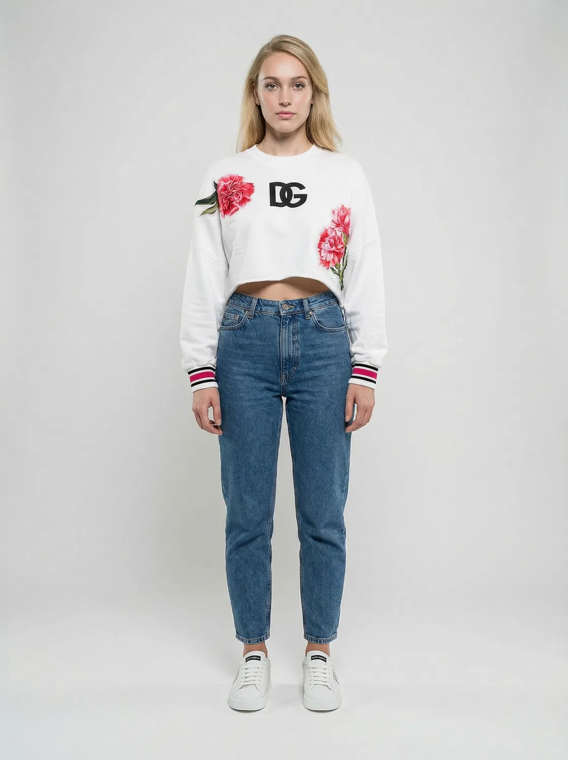 Женский свитшот хлопковый White Cotton Sweatshirt Dolce & Gabbana, White