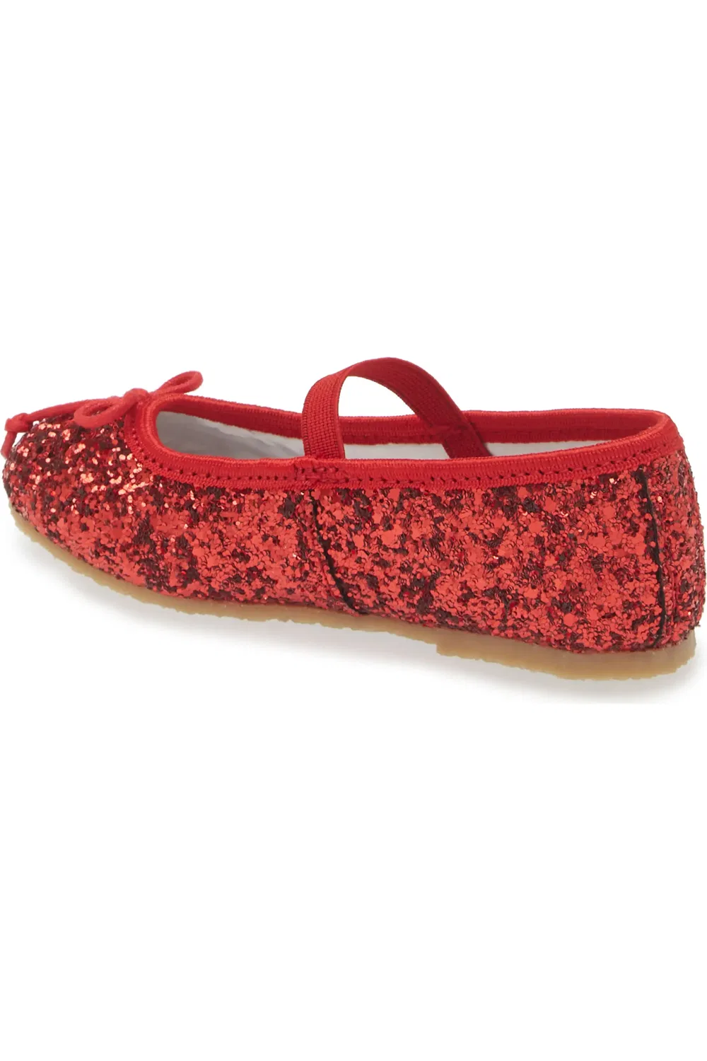Детские туфли-лодочки с блестками и бантом Victoria L'AMOUR, Glitter Red — фото 2