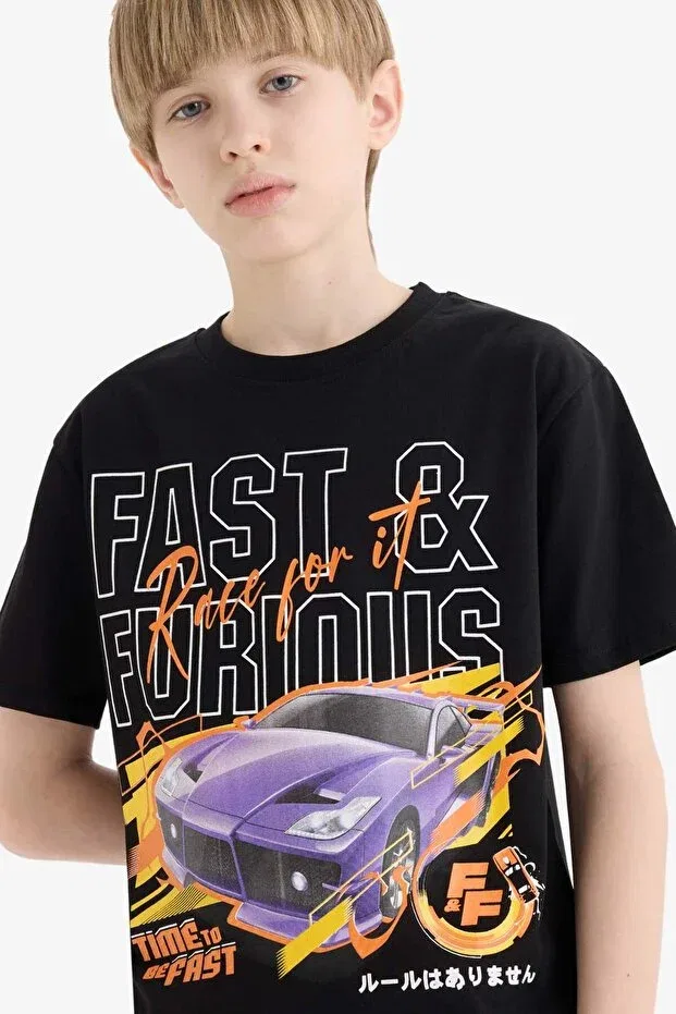 Детская футболка для мальчиков с принтом Fast & Furious Defacto, Black Bk81