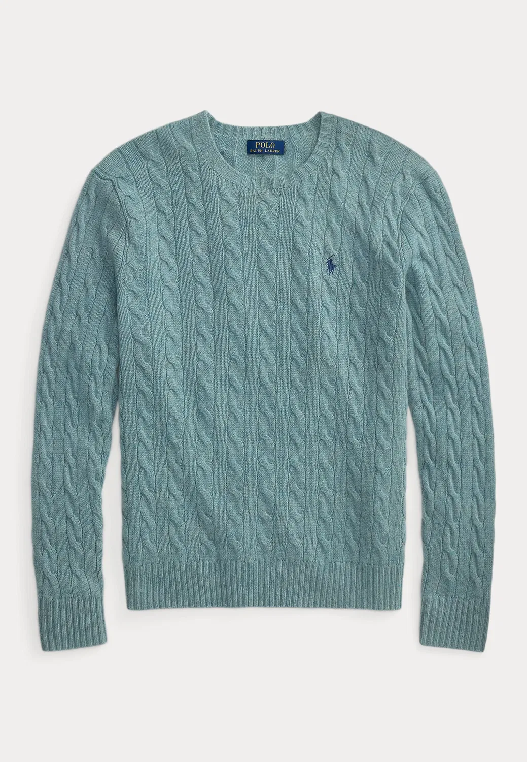 Свитер-Джемпер крупной вязки из шерсти и кашемира Polo Ralph Lauren, Turquoise Jay Heather — фото 4
