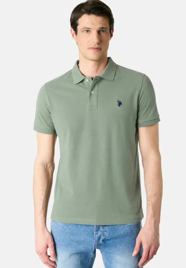 Поло из хлопка King polo m/m, U.S. Polo Assn., Verde Salvia, зеленый