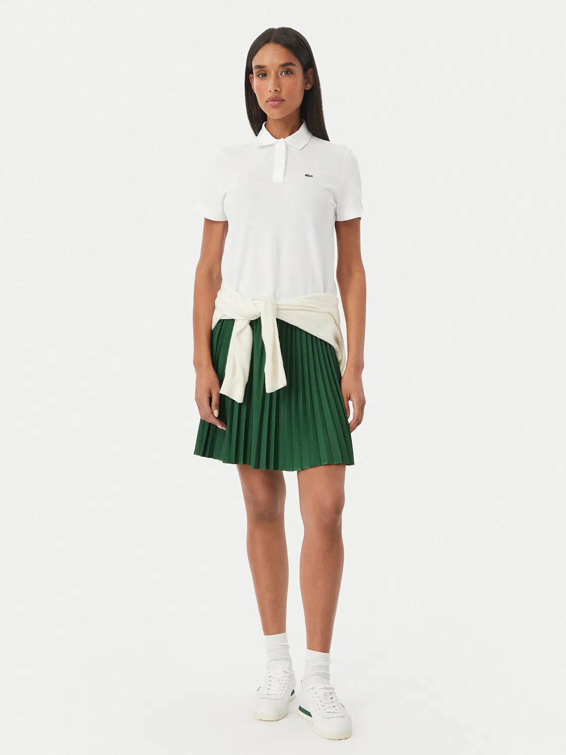 Женское поло классического кроя Lacoste, белый — фото 2