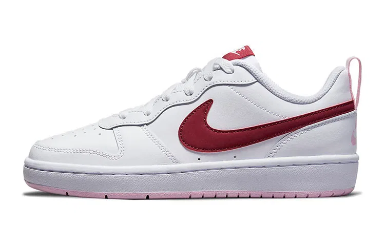 Детские кроссовки для скейтбординга с кожаным верхом Court Borough 2 Low Nike, White Red Pink