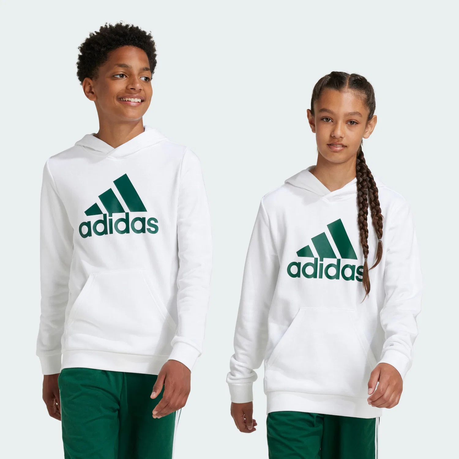 Детское хлопковое худи Big Logo Essentials Cotton Adidas, Weiss Grun