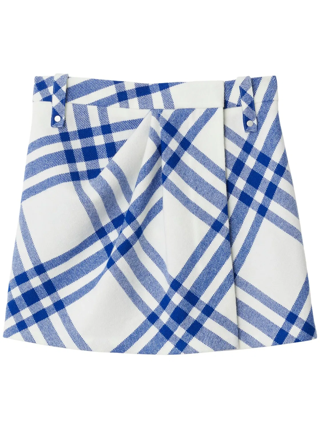 Мини-юбка в клетку из шерсти Burberry, белый