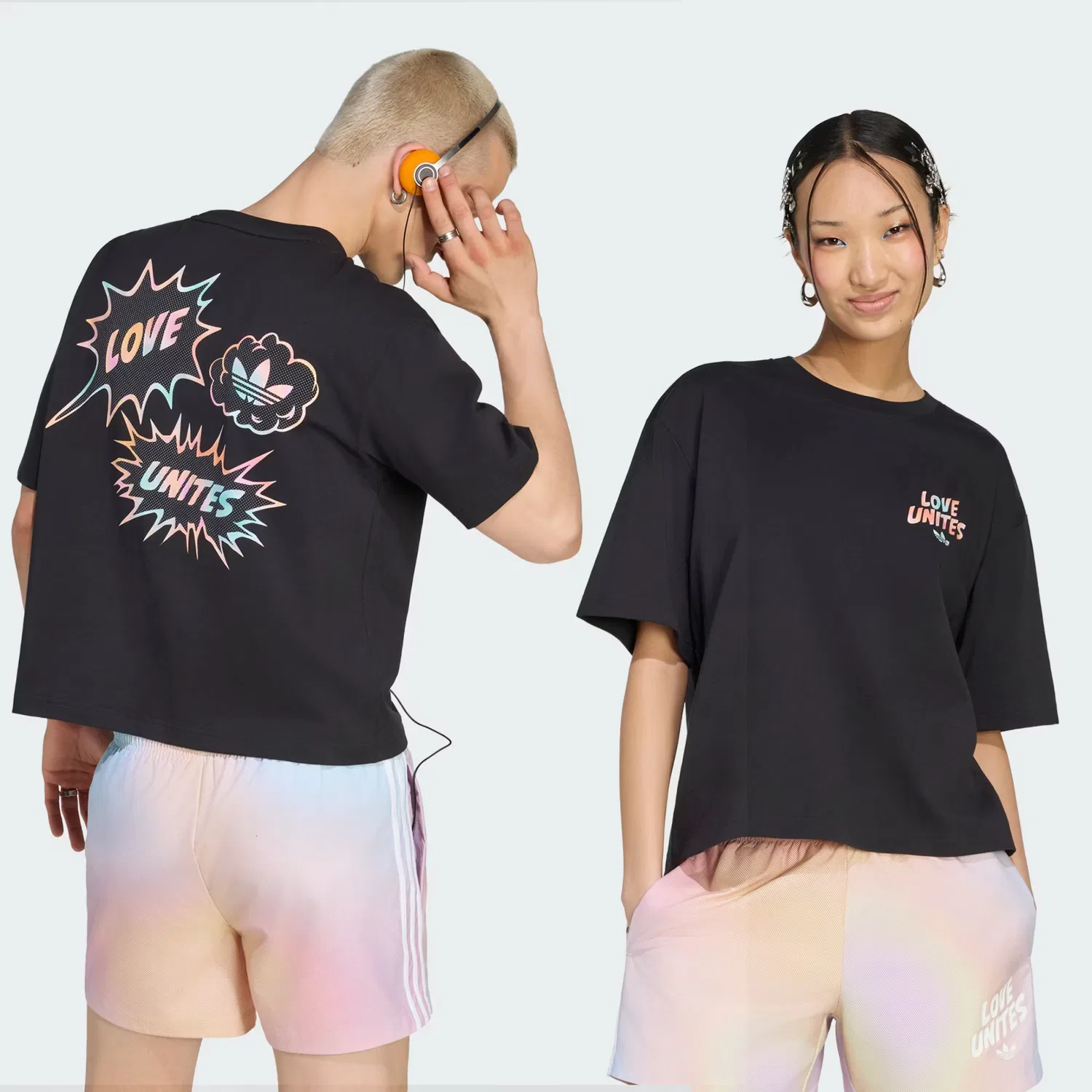 Футболка унисекс с графическим принтом Love Unites Graphic Tee Adidas Originals, черный — фото 3
