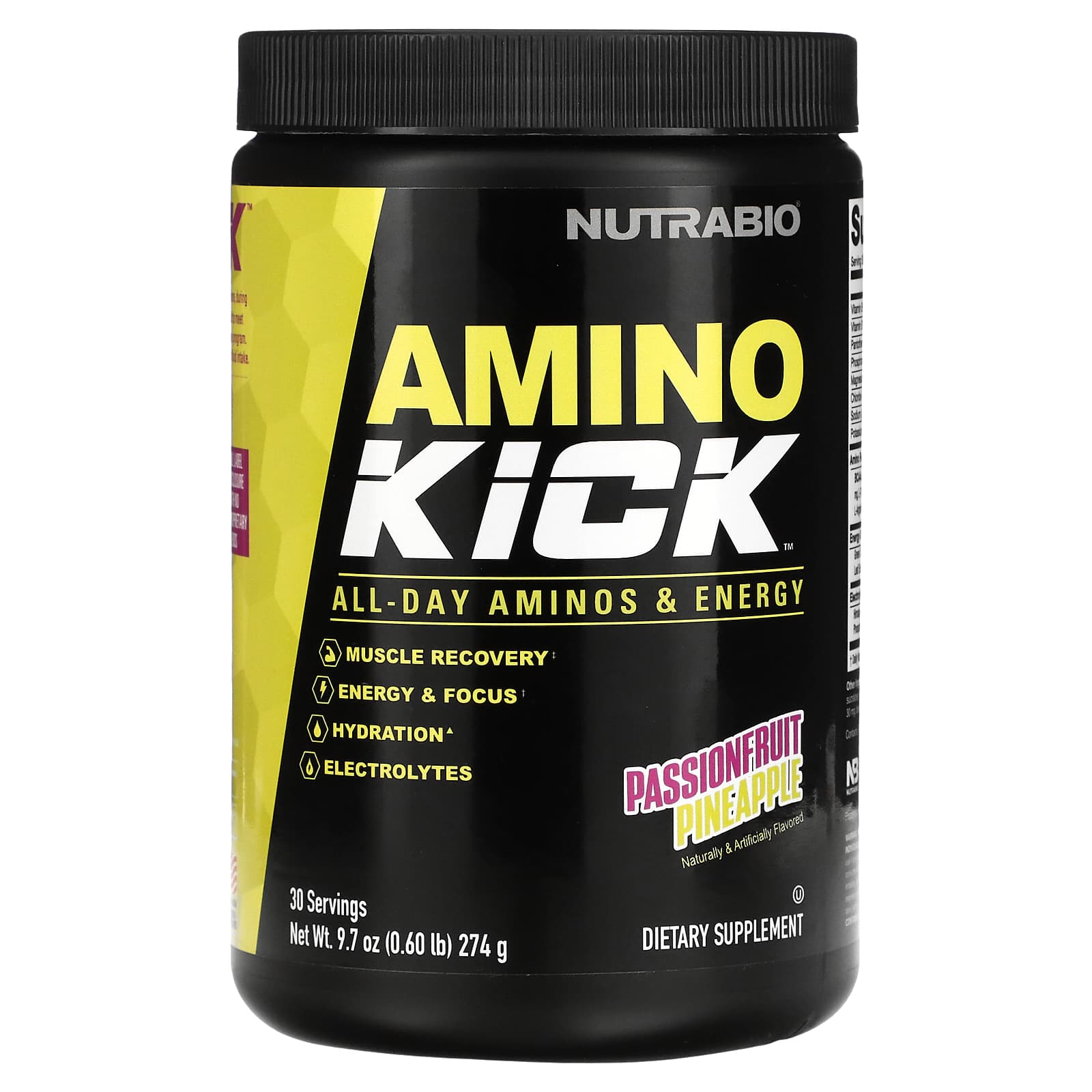 Пищевая Добавка Nutrabio Labs Amino Kick, ананас с маракуйей, 274 г - фото