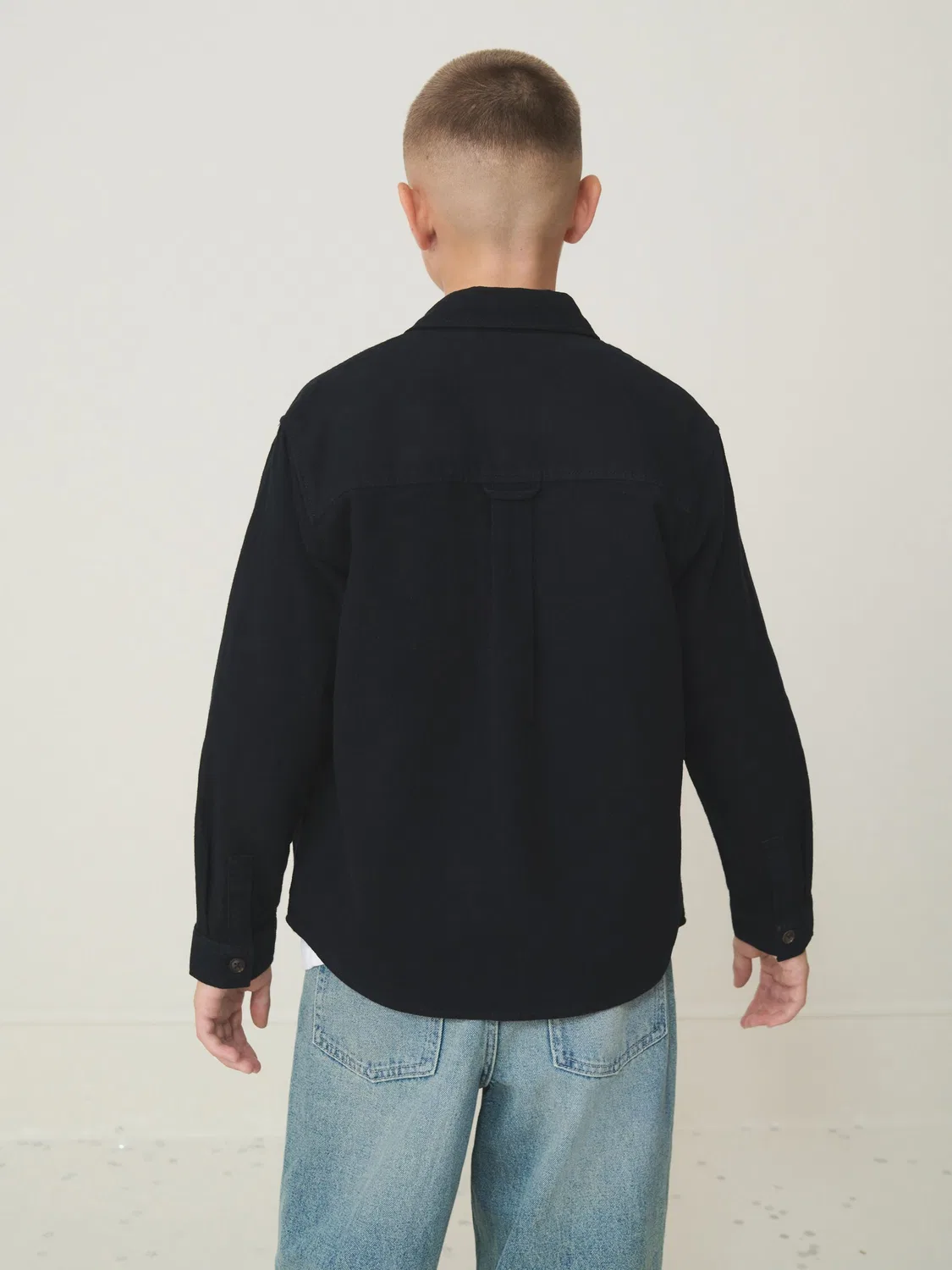 Рубашка оверсайз Black Brushed Overshirt Next, черный — фото 3