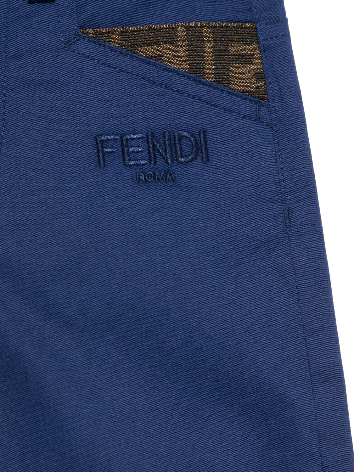 Брюки с мотивом FF от Fendi, темно-синий — фото 3